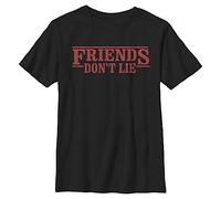 Stranger Things Friends Dont Lie T-Shirt à Manches Courtes, Noir, Taille Unique Mixte Enfant