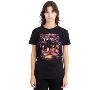 Stranger Things Group Thunder Metal Band Ladies T Shirt, Black, Noir, M Femme