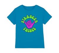 Stranger Things Hang 10 Hand Kids T Shirt, Turquoise, 9-11