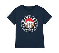 Stranger Things Hawkins Christmas Badge Kids T Shirt, Navy, 9-11
