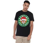 Stranger Things Hawkins High School Christmas Logo Unisex T Shirt, Black, Large