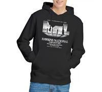 Stranger Things Hawkins Lab Logo Unisex Hoodie, Black Hooded Sweatshirt, XL