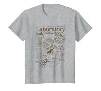 Stranger Things Hawkins Lab Mono Officiellement licencie T-Shirt, Enfant, Gris Chiné, 6 Ans