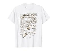 Stranger Things Hawkins Lab Mono Officiellement licencie T-Shirt, Homme, Blanc, S