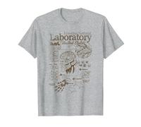 Stranger Things Hawkins Lab Mono Officiellement licencie T-Shirt, Homme, Gris Chiné, 5XL