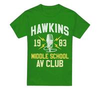 Stranger Things Hawkins Middle School T-Shirt, Vert Kelly, L Mixte