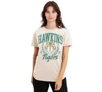 Stranger Things Hawkins Tigers Femme T-Shirt Manches Courtes Naturel S