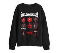 Stranger Things Hellfire Badges Kids Sweatshirt, Black, 7-8