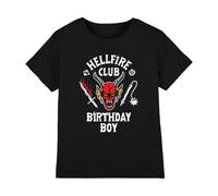 Stranger Things Hellfire Birthday Boy Inverted Kids T Shirt, Black, 12-13