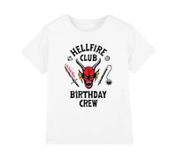 Stranger Things Hellfire Birthday Crew Kids T Shirt, White, 9-11