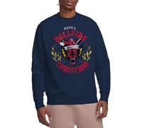 Stranger Things Hellfire Christmas Unisex Sweatshirt, Navy, XX-Large