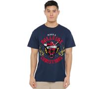 Stranger Things Hellfire Christmas Unisex T Shirt, Navy, XXXXX-Large