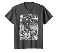 Stranger Things Hellfire Club '86 Eddie Munson Guitare Plomb T-Shirt, Enfant, Asphalte, 12 Ans
