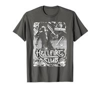 Stranger Things Hellfire Club '86 Eddie Munson Guitare Plomb T-Shirt, Homme, Asphalte, 5XL