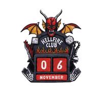 Stranger Things Hellfire Club Calendrier perpétuel - Présentoir officiel de bureau à collectionner avec blocs de date interchangeables