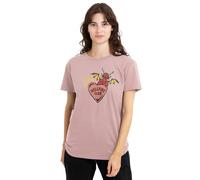 Stranger Things Hellfire Club Heart Ladies T Shirt, Pink, Large