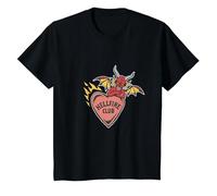 Stranger Things Hellfire Club Heart T-Shirt, Enfant, Noir, 2 Ans