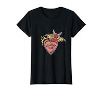 Stranger Things Hellfire Club Heart T-Shirt, Femme, Noir, S