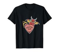 Stranger Things Hellfire Club Heart T-Shirt, Homme, Noir, 4XL