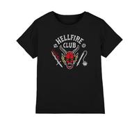 Stranger Things Hellfire Club Invert Kids T Shirt, Black, 7-8