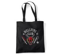 Stranger Things Hellfire Club Invert Sac Fourre-Tout Réutilisable Pour Faire Ses Courses, Noire