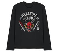 Stranger Things Hellfire Club Invert Unisex Long Sleeve T Shirt, Black, Large