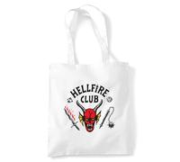 Stranger Things Hellfire Club Logo Sac Fourre-Tout Réutilisable Pour Faire Ses Courses, Blanche