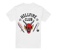 Stranger Things Hellfire Club T-Shirt, Blanc, L Mixte