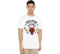 Stranger Things Hellfire Club T-Shirt Unisexe, Blanc, XL