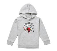 Stranger Things Hellfire Club Youth Kids Boy/Girls Pull-Over Hoodie, Athletic Heather, 9-11
