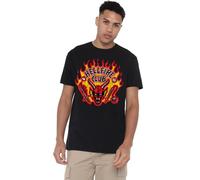Stranger Things Hellfire Flames Unisex T Shirt, Black, XXX-Large