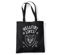 Stranger Things Hellfire Graduation Inverted Sac Cabas Réutilisable pour Courses et Voyage, Noir