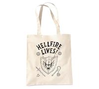 Stranger Things Hellfire Graduation Sac Cabas Réutilisable pour Courses et Voyage, Naturel