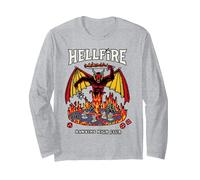 Stranger Things Hellfire Hawkins High Club Manche Longue, Unisexe pour Adultes, Gris Chiné, XXL