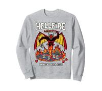 Stranger Things Hellfire Hawkins High Club Sweatshirt, Unisexe pour Adultes, Gris Chiné, XXL