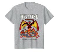 Stranger Things Hellfire Hawkins High Club T-Shirt, Enfant, Gris Chiné, 12 Ans
