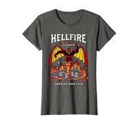 Stranger Things Hellfire Hawkins High Club T-Shirt, Femme, Asphalte, S