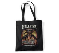 Stranger Things Hellfire Hawkins Sac Fourre-Tout Réutilisable Pour Faire Ses Courses, Noire