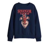 Stranger Things Hellfire Heart Sweat-Shirt pour Enfant, Noir, 12-13 Ans