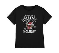 Stranger Things Hellfire Holiday Kids T Shirt, Black, 9-11