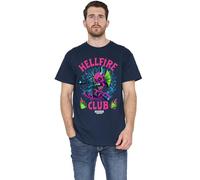 Stranger Things Hellfire Neon Dice Unisex T Shirt, Navy, XXXXX-Large