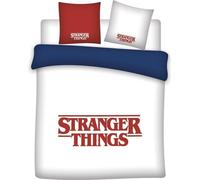Stranger Things Housse de couette Blanc/Bleu/Rouge - Coton