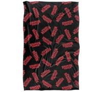 Stranger Things Logo Pattern Plaid Ultra Doux au Toucher Soyeux - 91 x 147 cm