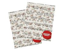 Stranger Things Lot de 2 feuilles de papier cadeau, 4 feuilles de papier cadeau Stranger Things