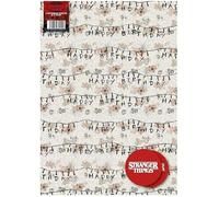 Stranger Things Lot de 4 paquets de papier cadeau, 8 feuilles de papier cadeau Stranger Things