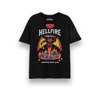 Stranger Things Maglietta Unisex | Maglietta Grafica a Maniche Corte Hellfire Club per adulti in Nero | Maglietta Dungeons and Dragons Hawkins High Club Devil & Fire | Regalo Del Programma TV Netflix