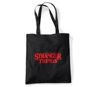 Stranger Things Main Logo Sac Fourre-Tout Réutilisable Pour Faire Ses Courses, Noire