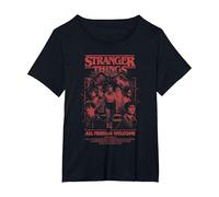 Stranger Things Mindflayer Group Horror Movie Poster T-Shirt, Femme Grandes Tailles, Noir, 1X