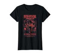 Stranger Things Mindflayer Group Horror Movie Poster T-Shirt, Femme, Noir, XS