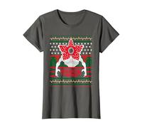 Stranger Things Motif de Noël Demogorgon T-Shirt, Femme, Asphalte, XL